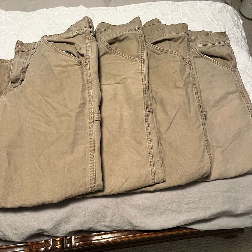 Tan Casual Cotton Blend Pants